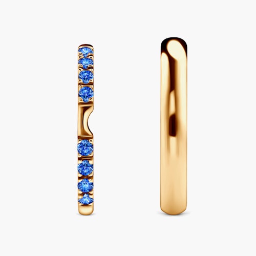 Obrączki The Journey: złote, niebieski szafir, półokrągłe, 2 mm i 3 mm